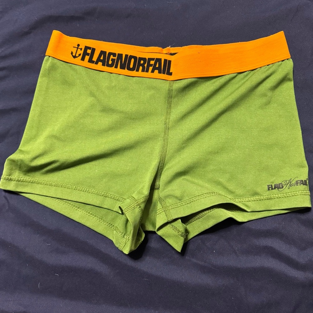 💚 2/$7 
Flag Nor Fail Olive Green and Orange Athletic Shorts